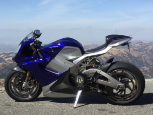 Lighting Motorcycle in front of skyline